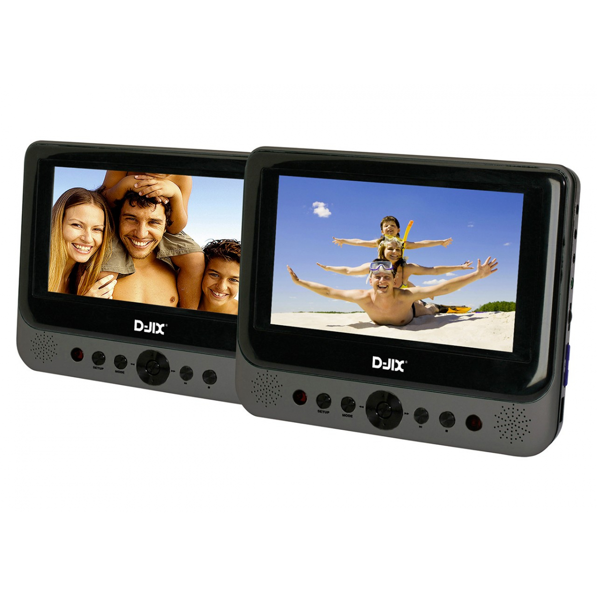 Image & Son - Lecteur Dvd Portable Double Player 7 + Support Metal -  Produits Lecteur DVD portable D-JIX